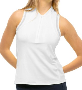 Lucky in Love My Favorite women's sleeveless polo, white