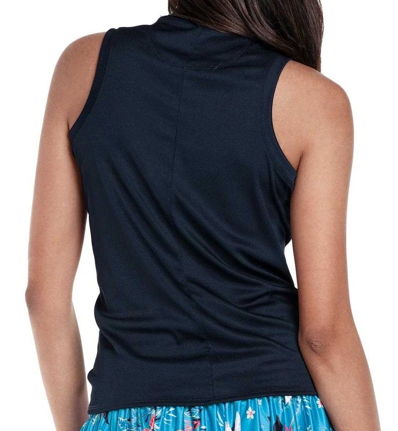Lucky in Love Twist It Up sleeveless women's polo, midnight