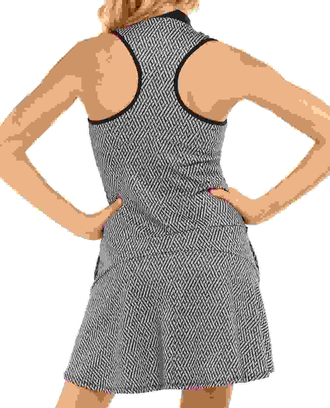 Lucky in Love Thatch Me Later women's golf dress, black/white