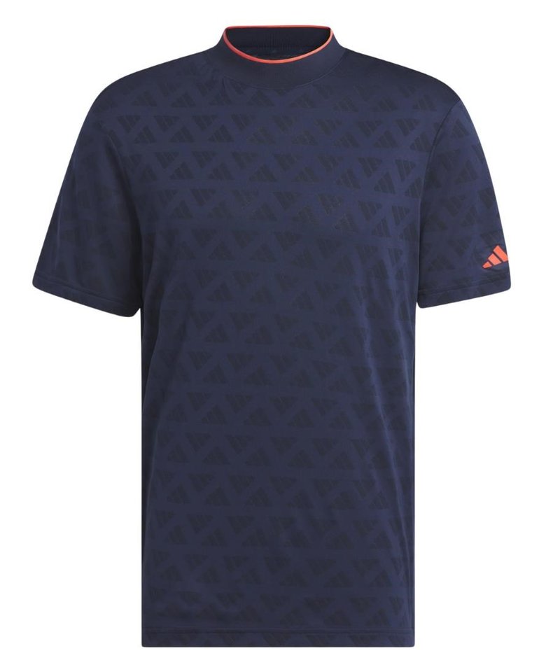 Adidas Adi Jacquard Mock men's polo, black/collegiate navy