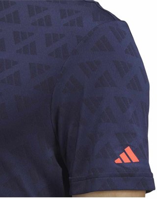 Adidas Adi Jacquard Mock men's polo, black/collegiate navy