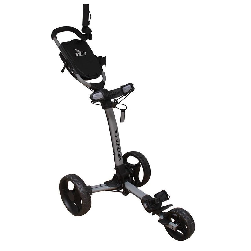 Axglo TriLite manual golf trolley, grey/black
