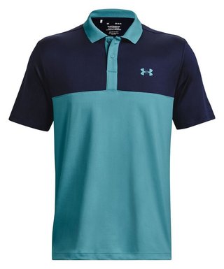Under Armour Perf 3.0 Color Block mens polo, glacier blue