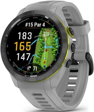Garmin Approach S70 42mm GPS Watch, Black/Powder Grey