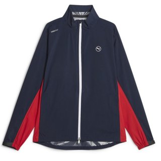 Puma DryLbl Rain men's jacket, navy blazer/strong red