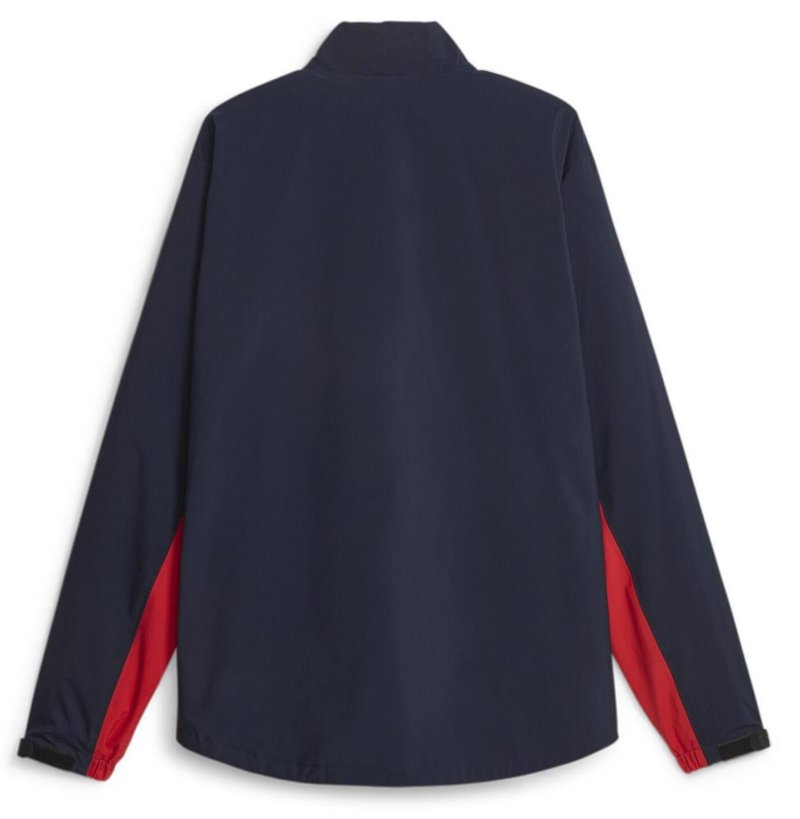 Puma DryLbl Rain men's jacket, navy blazer/strong red