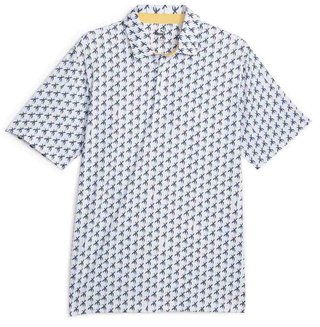 Puma Mattr Palms men's polo, white glow/navy blazer