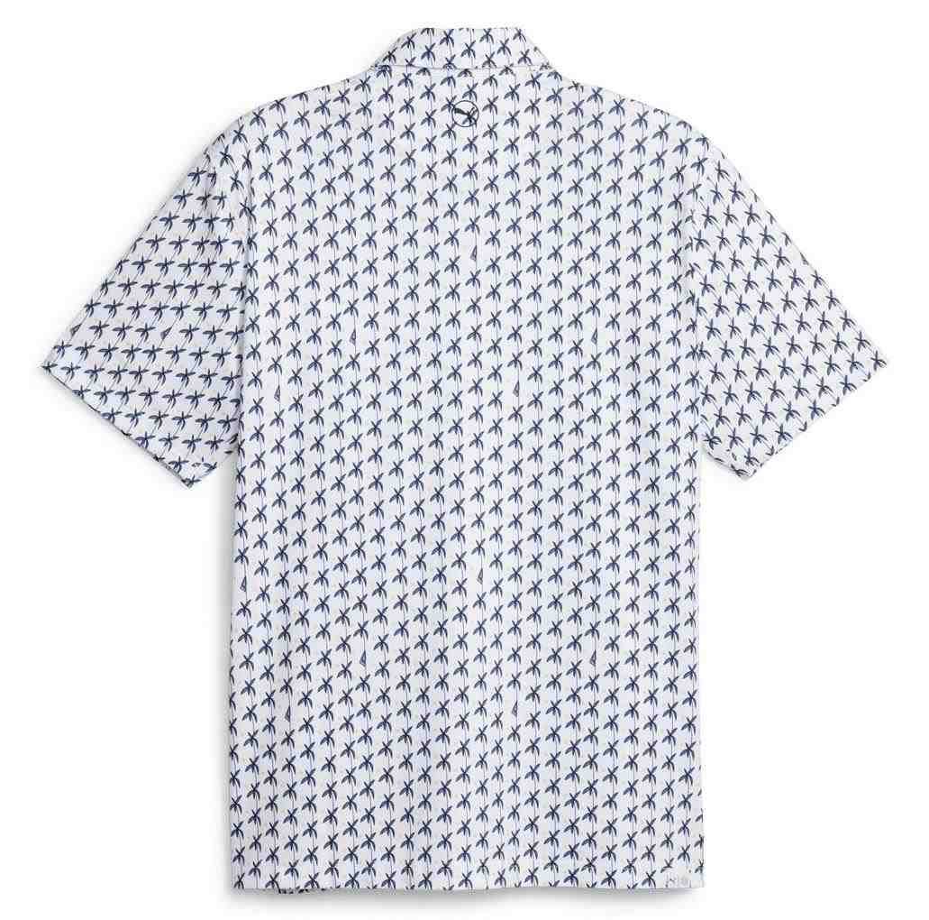 Puma Mattr Palms men's polo, white glow/navy blazer
