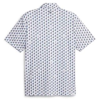 Puma Mattr Palms men's polo, white glow/navy blazer