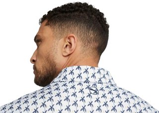 Puma Mattr Palms men's polo, white glow/navy blazer