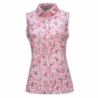 Puma Mattr Mariposa SL women's polo, strawberry burst/bold blue
