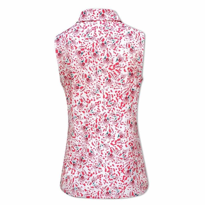 Puma Mattr Mariposa SL women's polo, strawberry burst/bold blue