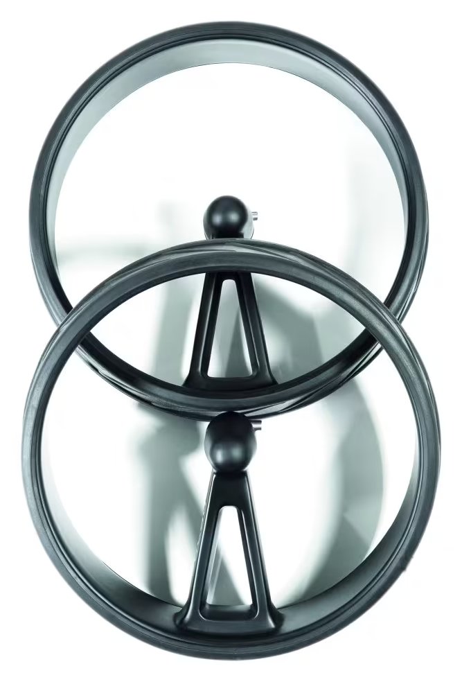 JuCad Complete Wheel Set (3) for PHANTOM TITAN electric trolleys (rims and tires), titanium