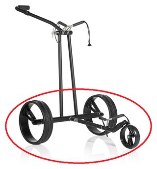 JuCad Complete Wheel Set (3) for PHANTOM TITAN electric trolleys (rims and tires), titanium