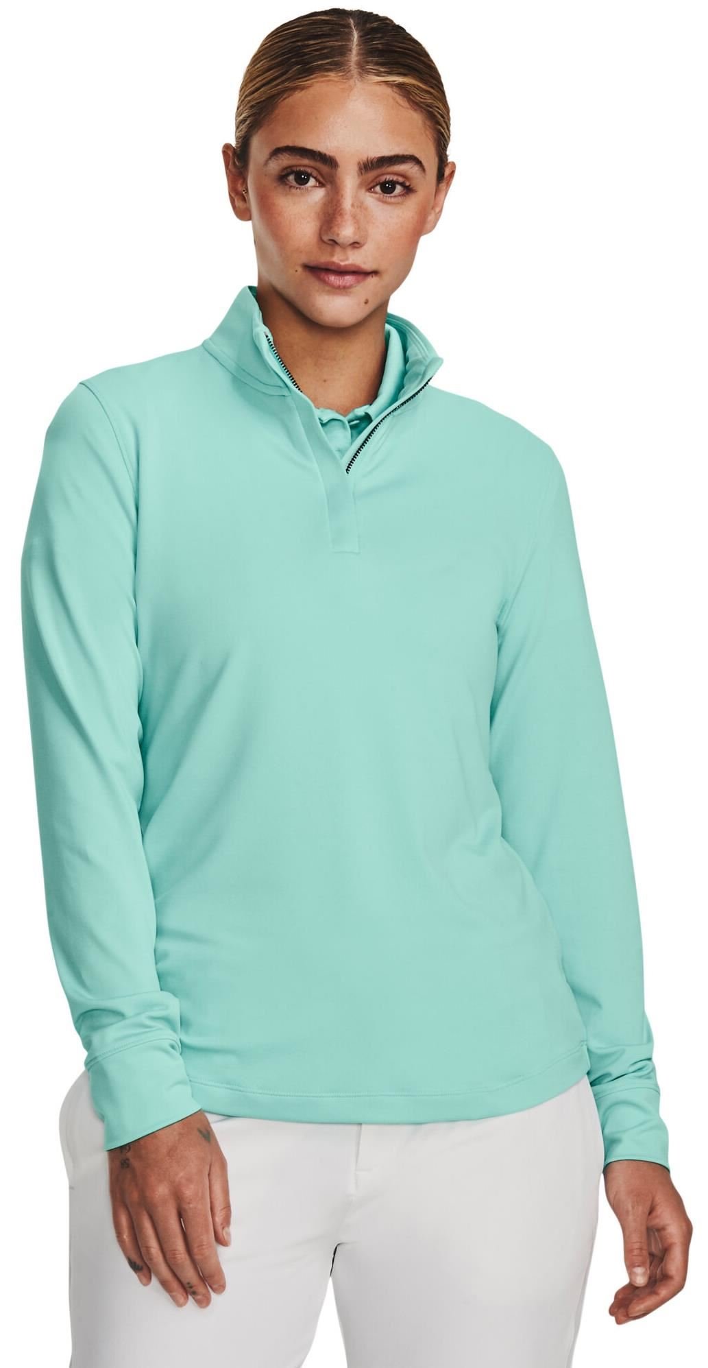 Under Armour Playoff 1/4 Zip women's sweatshirt, neo turquoise