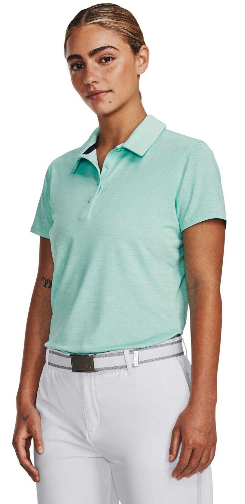 Under Armour Zinger Playoff women's polo, neo turquoise