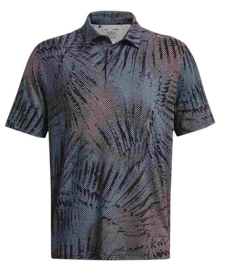 Under Armour Playoff 3.0 Printed men's polo, black/fizz pink