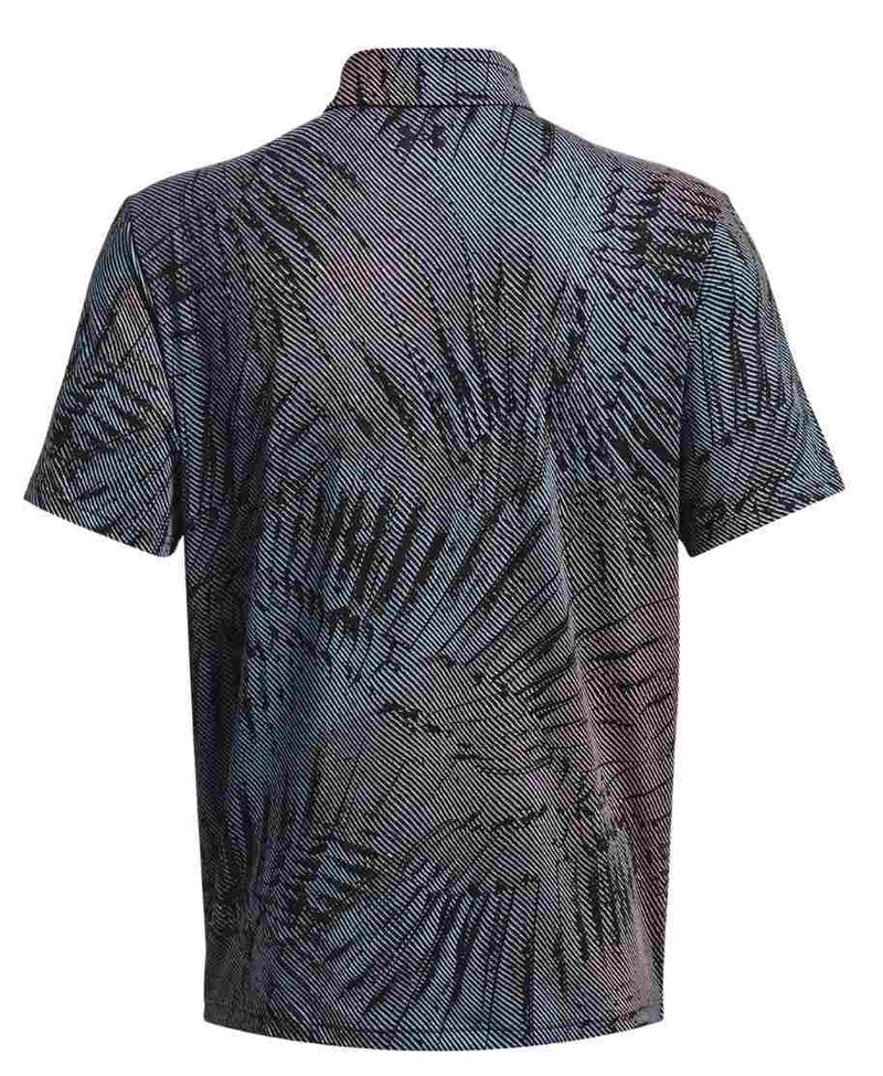 Under Armour Playoff 3.0 Printed men's polo, black/fizz pink