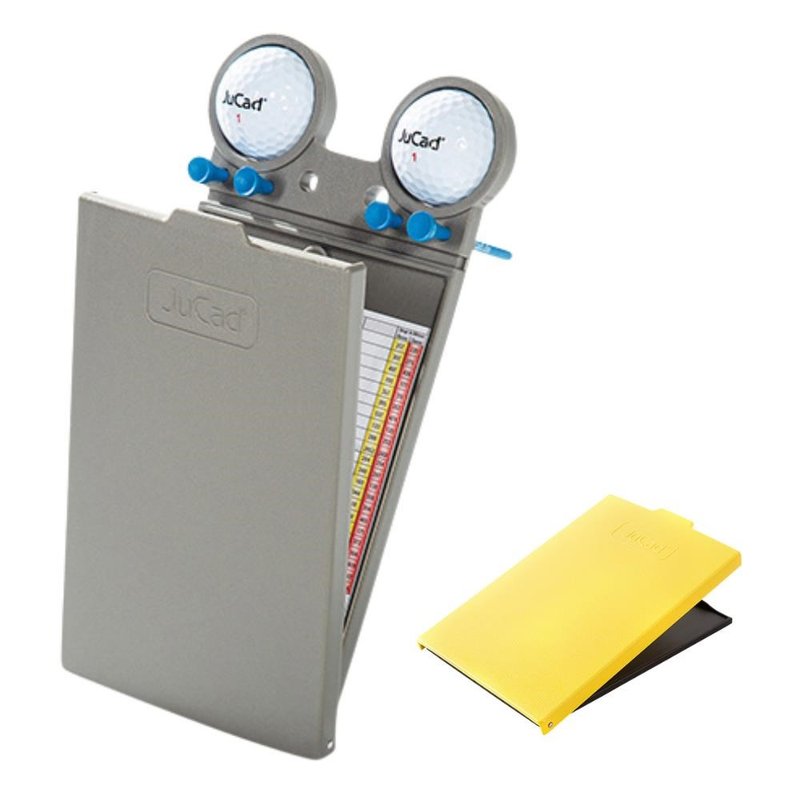 JuCad GRP scorecard holder, titanium/yellow