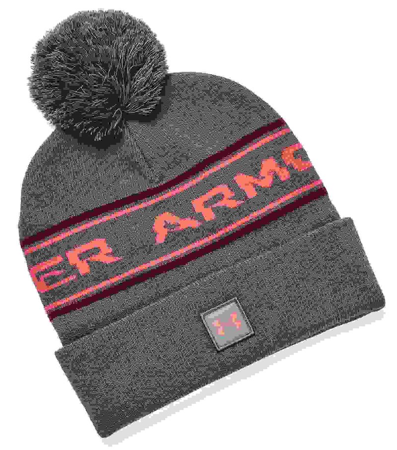 Under Armour Halftime Pom men's beanie, pitch gray/dark moon