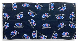 U.S. Kids U.S. Kids Golf Multi Logo Microfiber golf towel, black