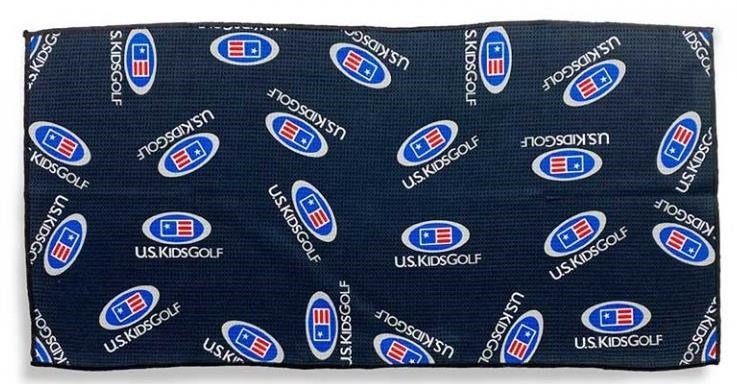 U.S. Kids U.S. Kids Golf Multi Logo Microfiber golf towel, black