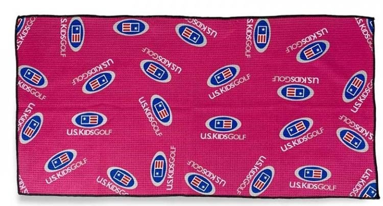 U.S. Kids Golf Multi Logo Microfiber Golf Towel, Pink