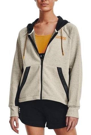 Under Armour Rival + FZ Hoodie women's sweatshirt, brown