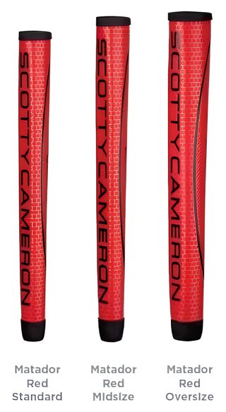 Scotty Cameron Matador putter grip, black/red, midsize