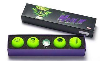 Volvik VIVID MARVEL HULK golf pack (4 balls + ballmarker), green