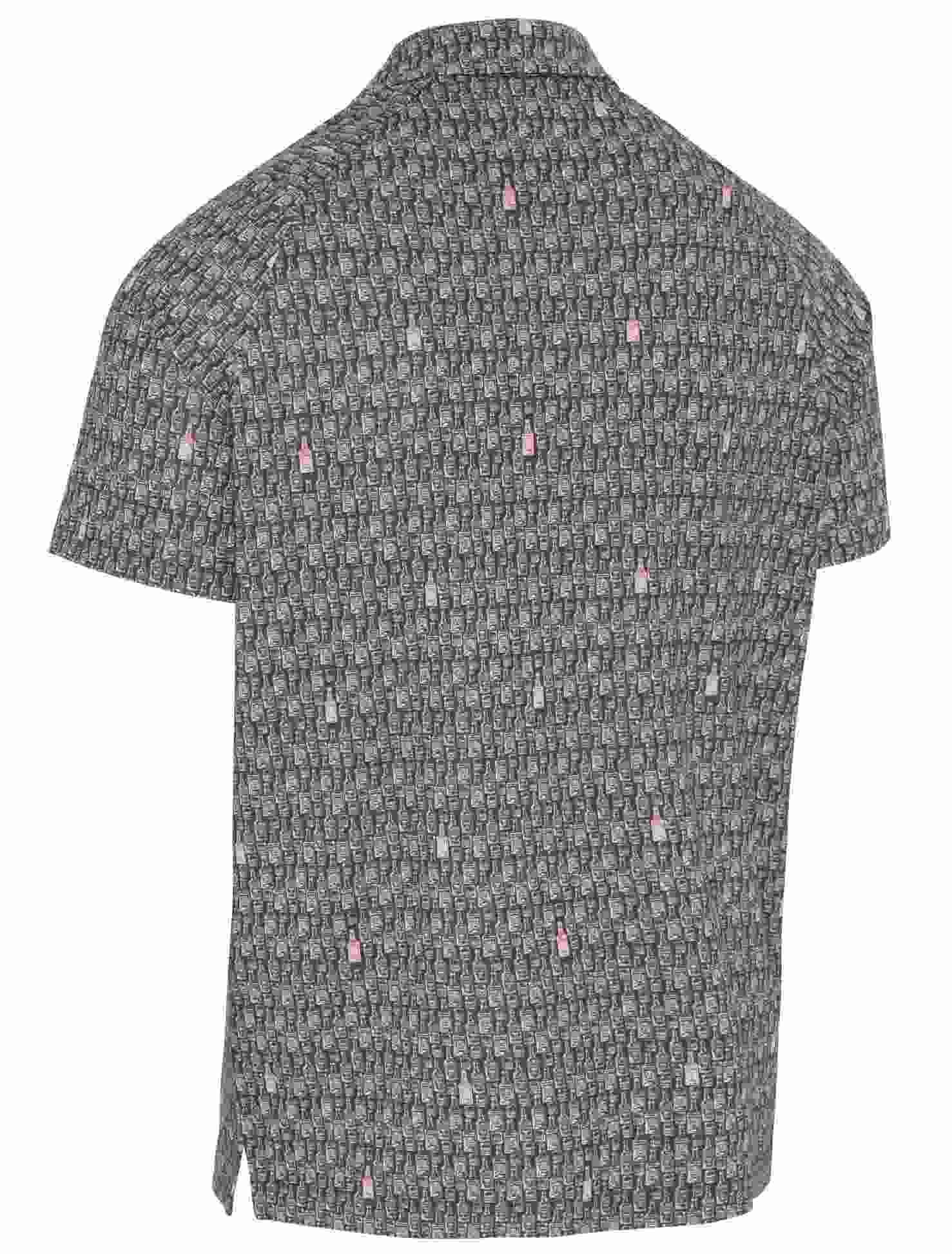 Callaway All-Over Scotch Novelty Print men's polo, asphalt