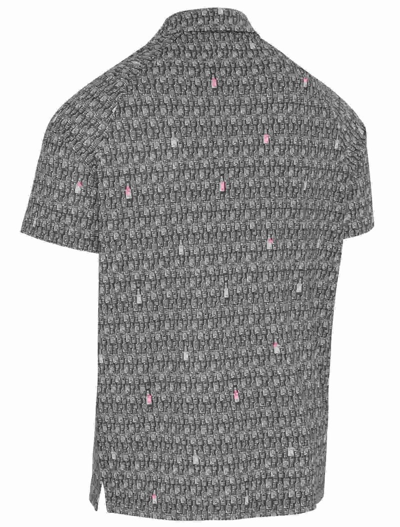 Callaway All-Over Scotch Novelty Print men's polo, asphalt