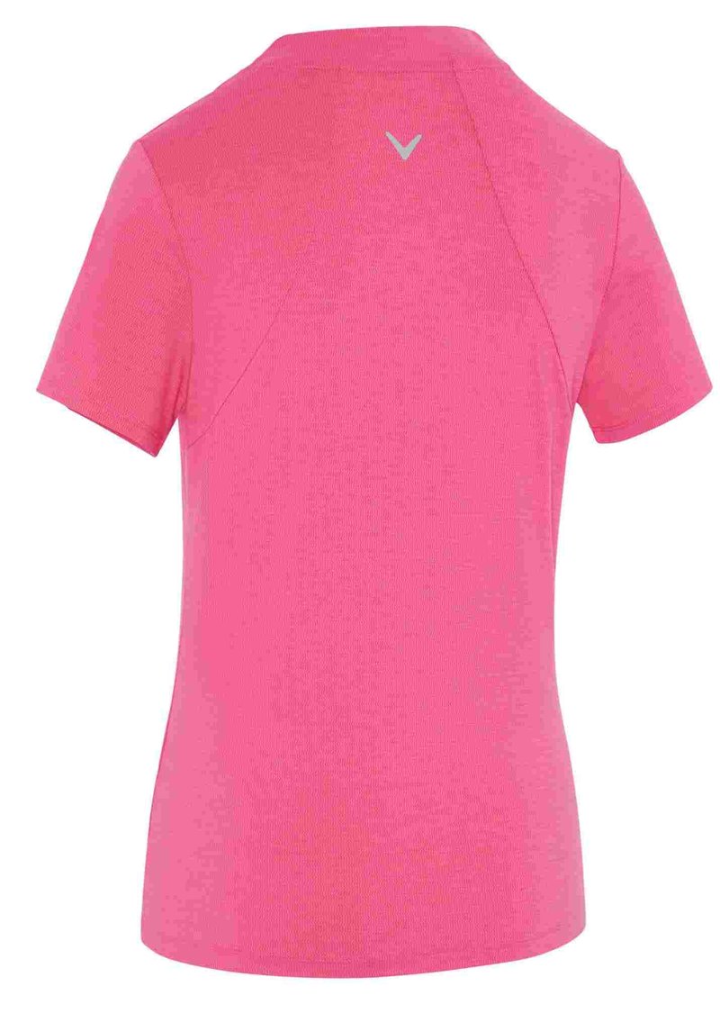 Callaway Tonal Heather women's polo, pink peacock