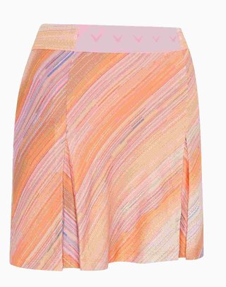 Callaway Striped Pleated 17" women's skort, papaya