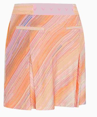 Callaway Striped Pleated 17" women's skort, papaya