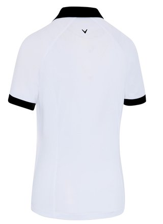 Callaway V-Placket Colorblock women's polo, brilliant white/caviar