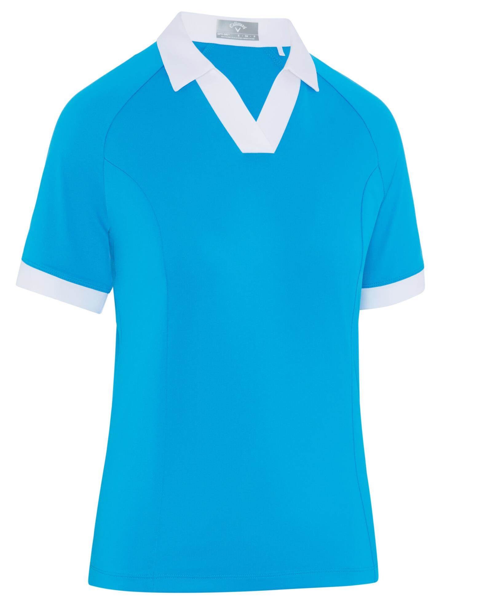 Callaway V-Placket Colorblock women's polo, vivid blue