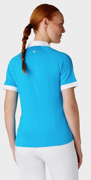 Callaway V-Placket Colorblock women's polo, vivid blue