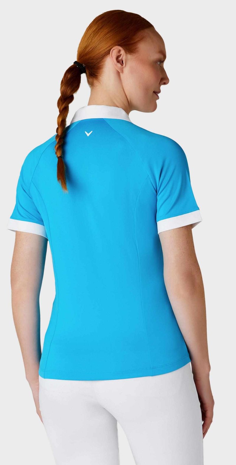 Callaway V-Placket Colorblock women's polo, vivid blue