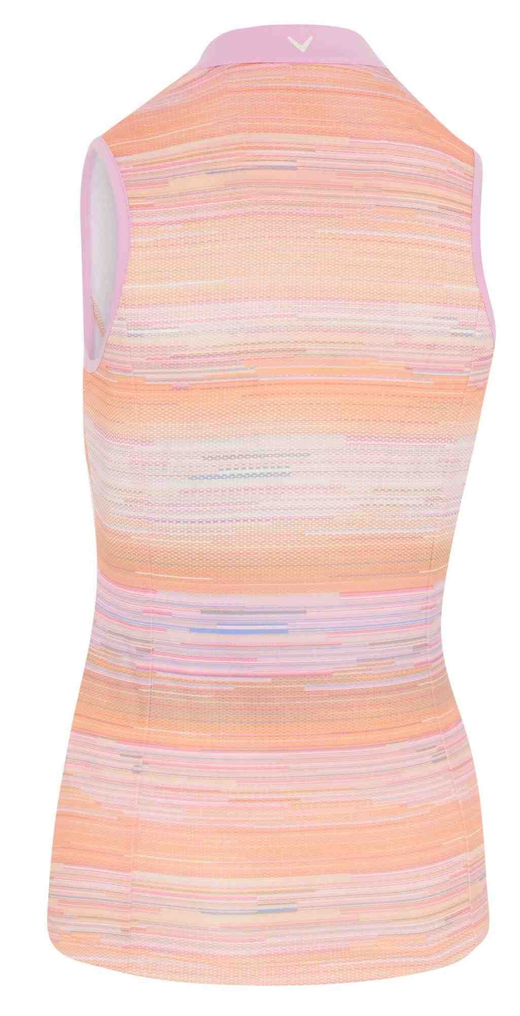 Callaway Striped Sleeveless women's polo, papaya