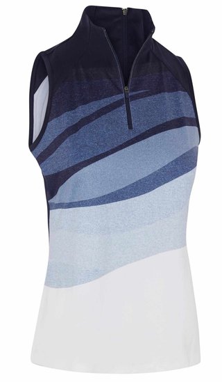 Callaway Gradient Wave Sleeveless women's polo, peacoat