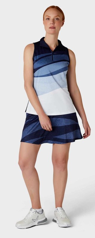 Callaway Gradient Wave Sleeveless women's polo, peacoat