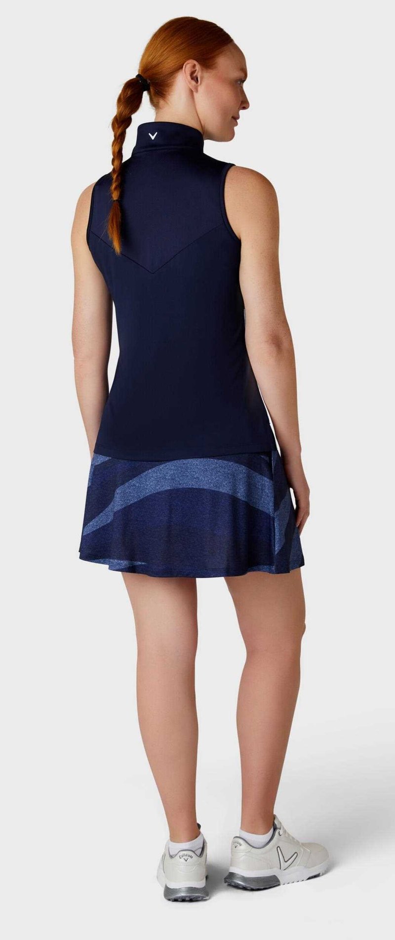 Callaway Gradient Wave Sleeveless women's polo, peacoat