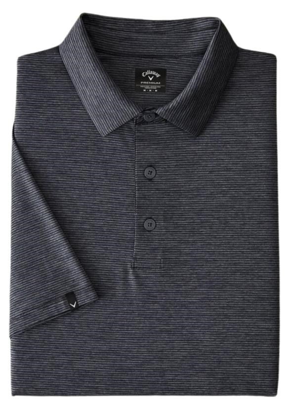 Callaway Premium Fine Line men's polo, ebony heather