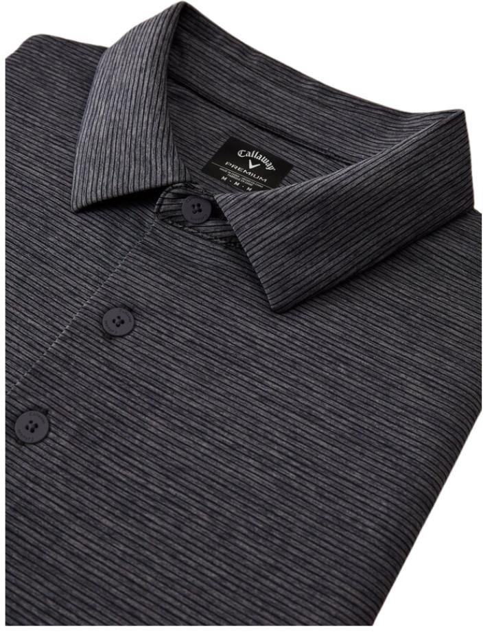 Callaway Premium Fine Line men's polo, ebony heather