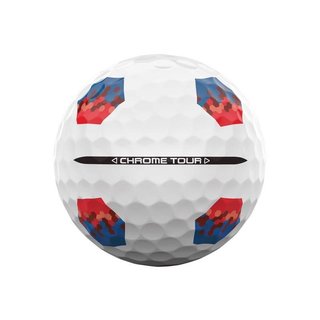 Callaway Chrome Tour TruTrack golf balls, blue/red