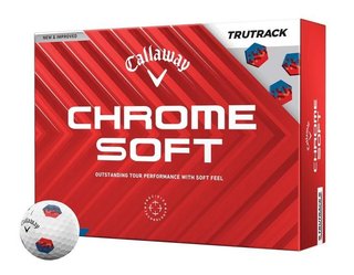 Callaway Chrome Soft TruTrack golf balls, Blue/Red