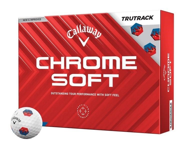 Callaway Chrome Soft TruTrack golf balls, Blue/Red
