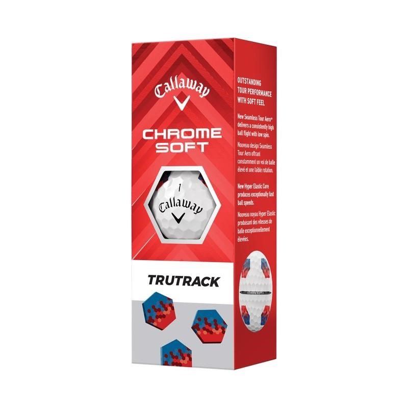 Callaway Chrome Soft TruTrack golf balls, Blue/Red