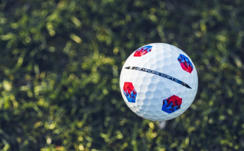 Callaway Chrome Soft TruTrack golf balls, Blue/Red